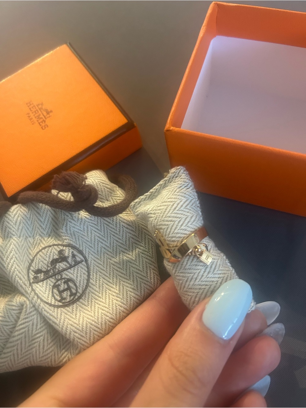 Authentic Hermes Kelly Gavroche ring